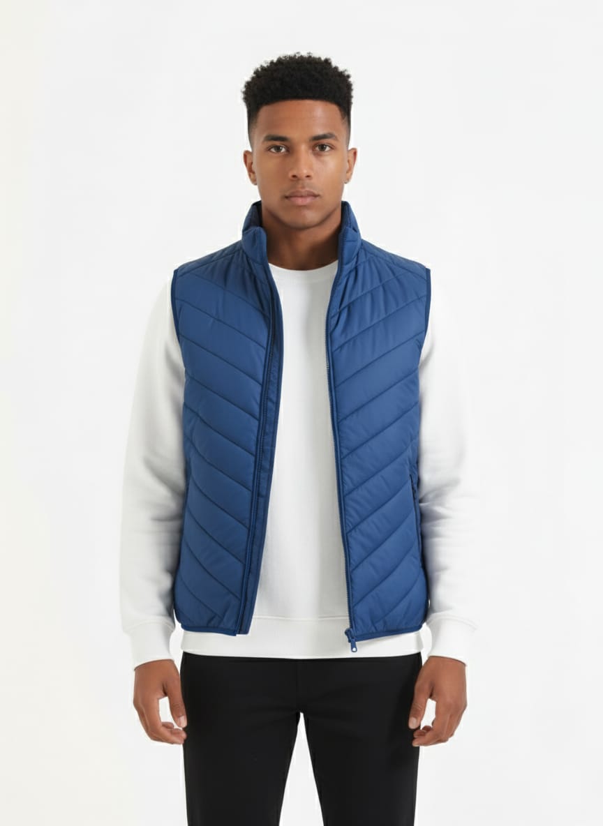 Men's Quilted Gilet Jacket Blue