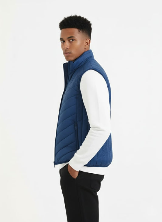 Men's Quilted Gilet Jacket Blue