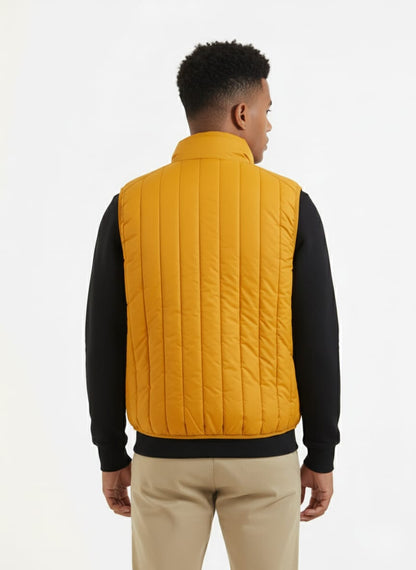 Men's Quilted Gilet Jacket Yellow